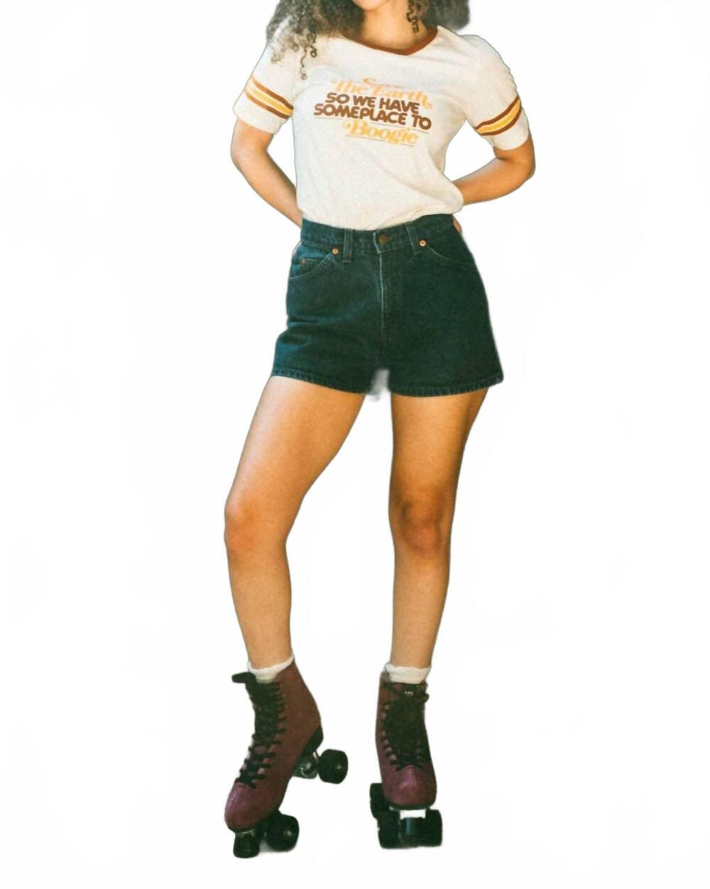 NEW THE BEE & THE FOX women's save the earth fitted ringer tee in white